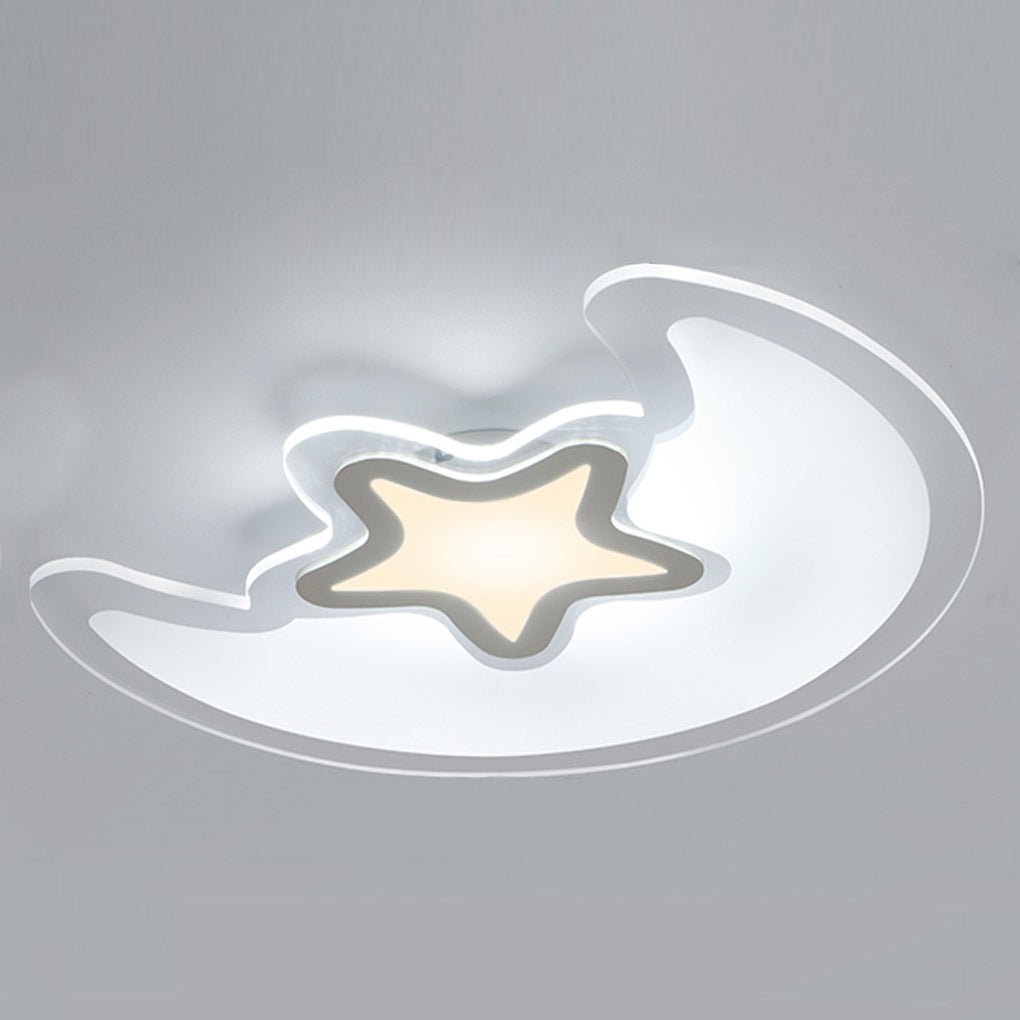 Moon Star Flush Mount Ceiling Light with Remote Dimming