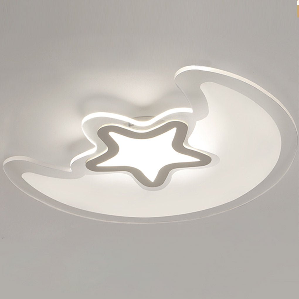 Moon Star Flush Mount Ceiling Light with Remote Dimming