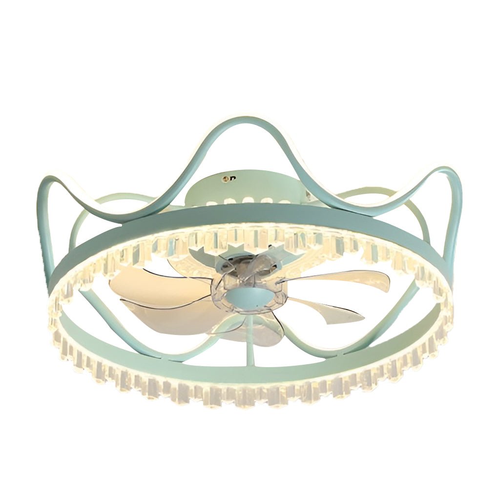 Retractable Ceiling Fan Light with Stepless Dimming & Remote Control
