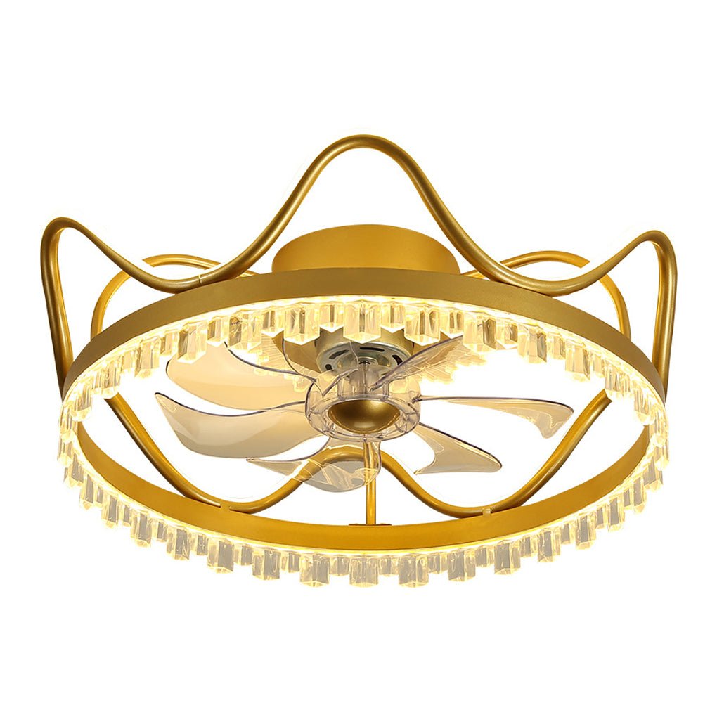 Retractable Ceiling Fan Light with Stepless Dimming & Remote Control