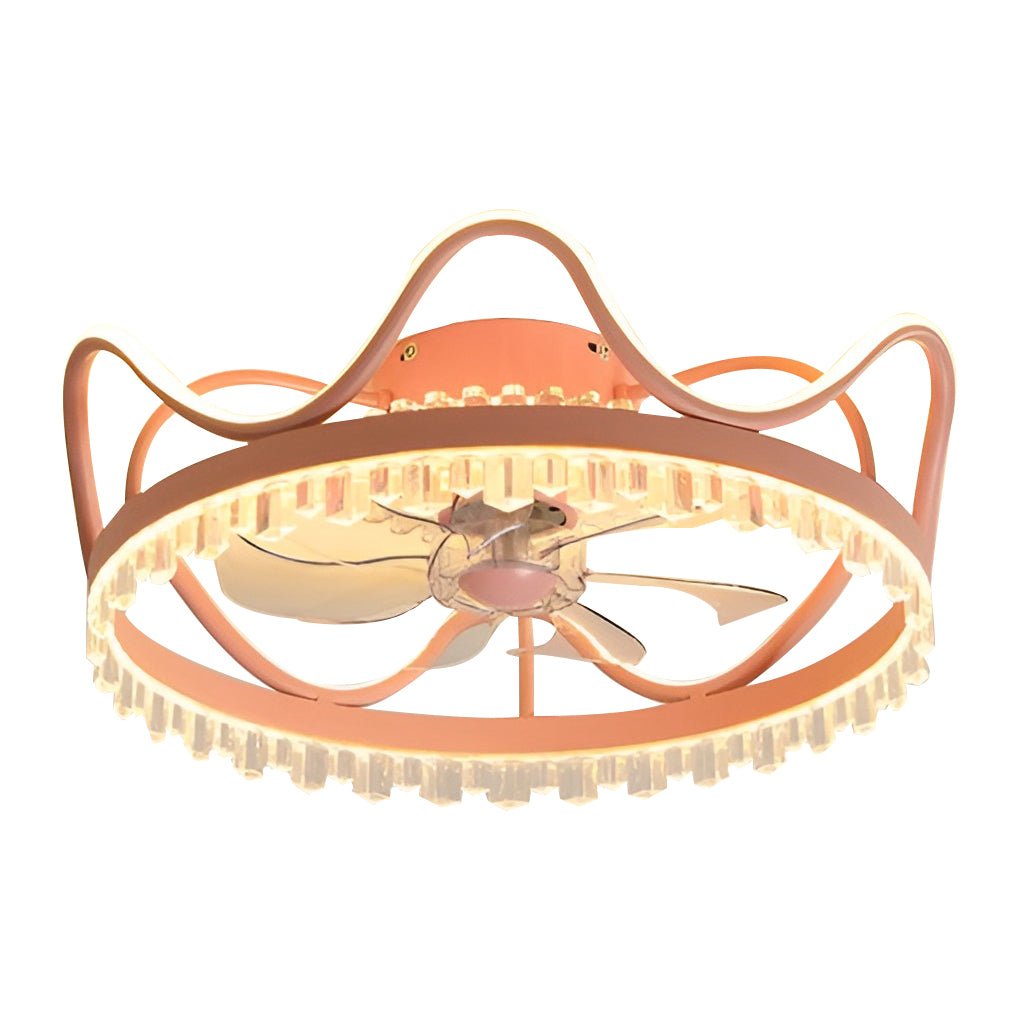 Retractable Ceiling Fan Light with Stepless Dimming & Remote Control