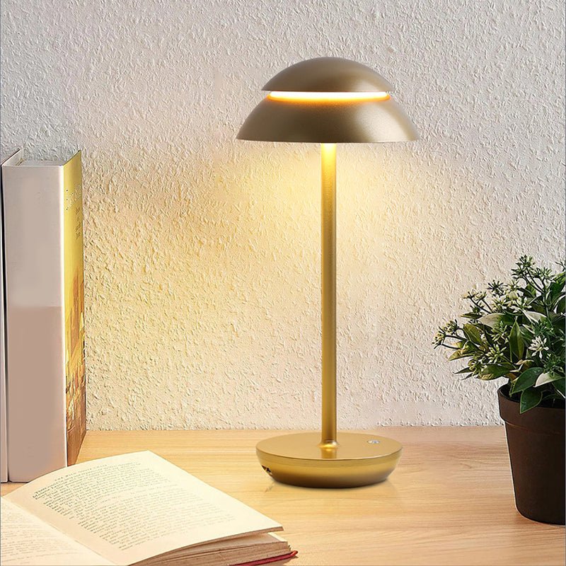 Modern Double Dome LED Table Lamp Touch Dimmable Rechargeable