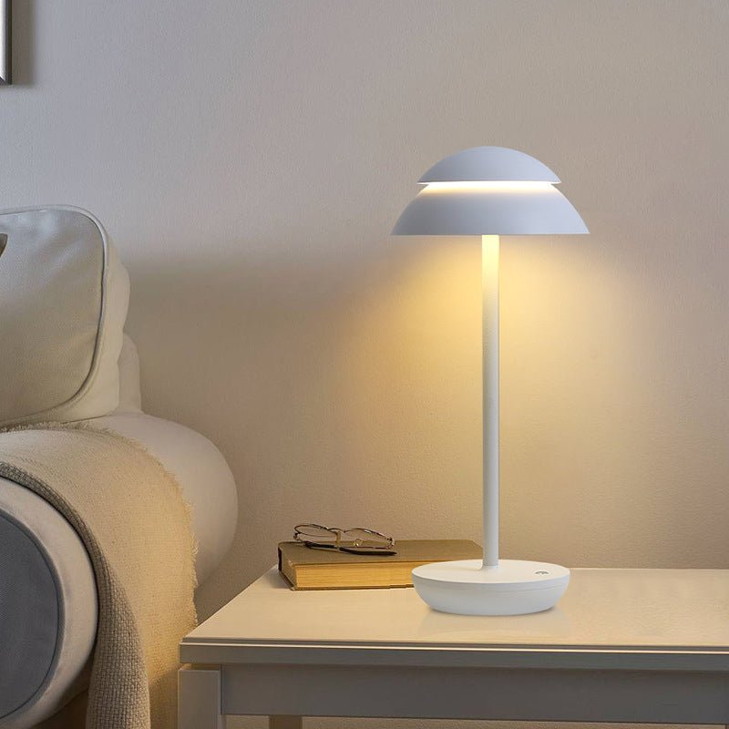 Modern Double Dome LED Table Lamp Touch Dimmable Rechargeable