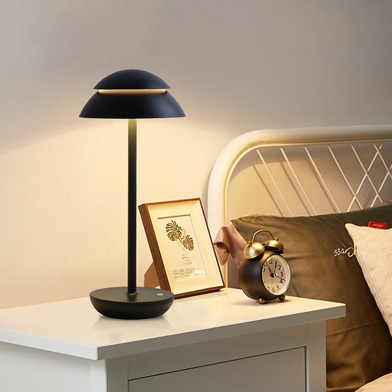 Modern Double Dome LED Table Lamp Touch Dimmable Rechargeable