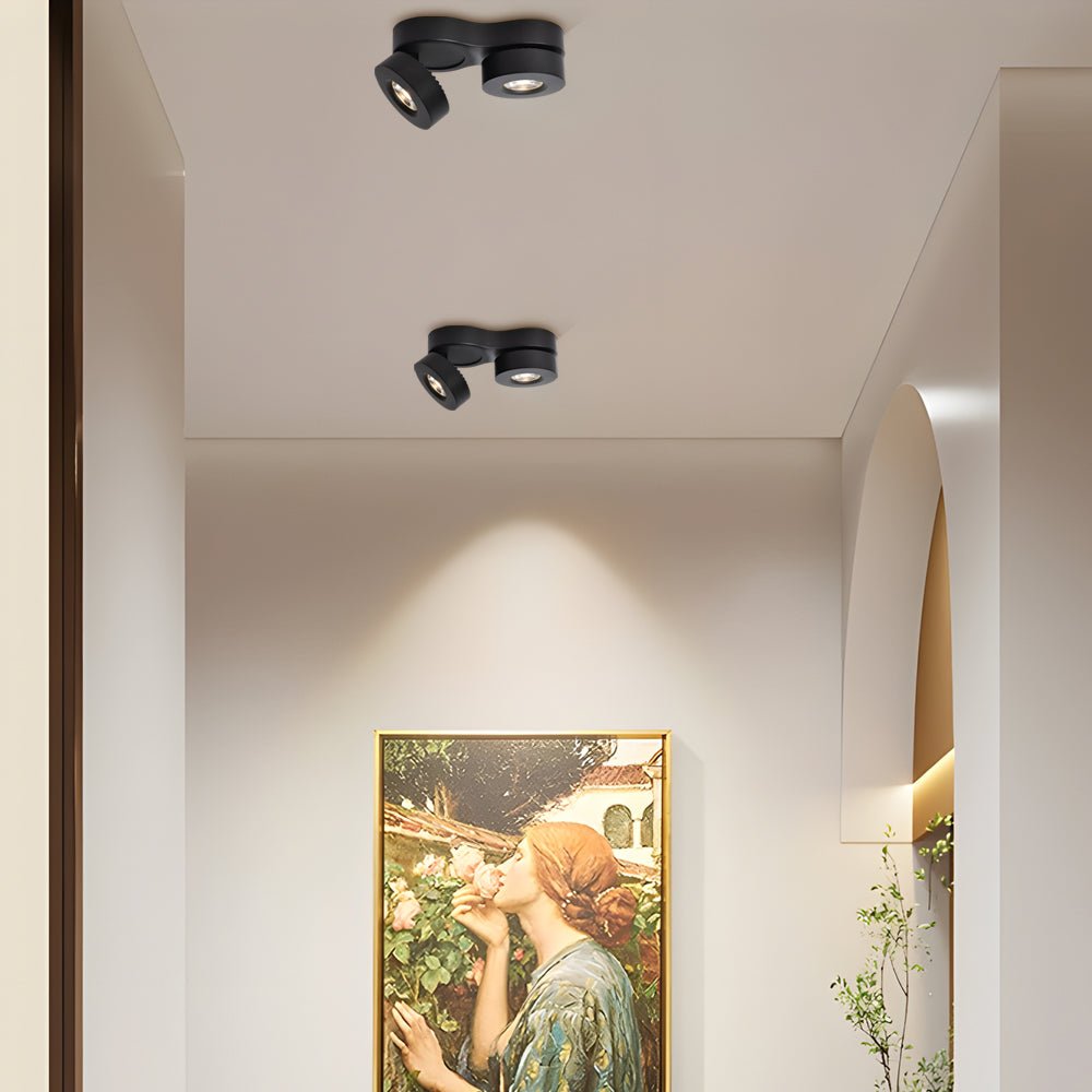 Modern Double Head Rotating Spotlight - Adjustable Metal Ceiling Light