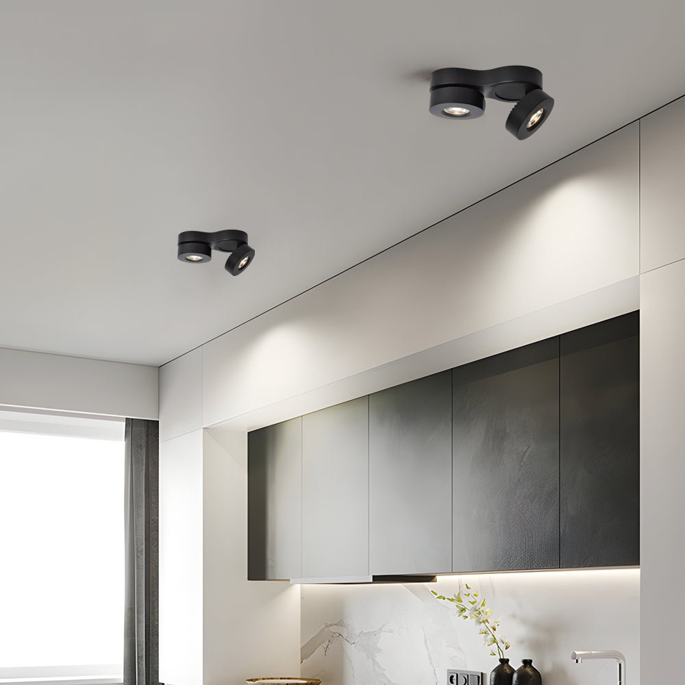 Modern Double Head Rotating Spotlight - Adjustable Metal Ceiling Light