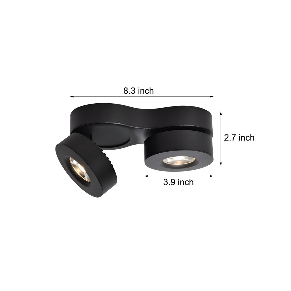 Modern Double Head Rotating Spotlight - Adjustable Metal Ceiling Light