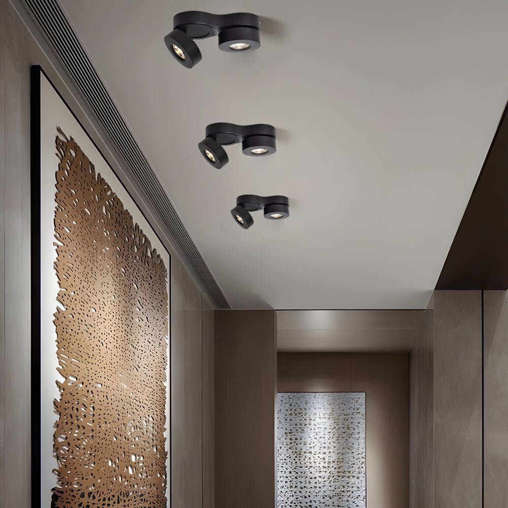 Modern Double Head Rotating Spotlight - Adjustable Metal Ceiling Light