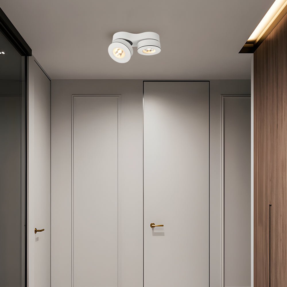 Modern Double Head Rotating Spotlight - Adjustable Metal Ceiling Light