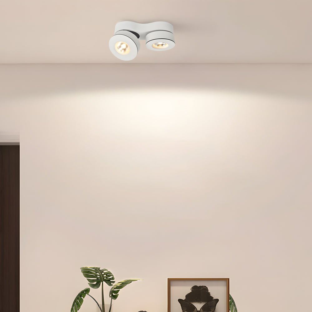 Modern Double Head Rotating Spotlight - Adjustable Metal Ceiling Light