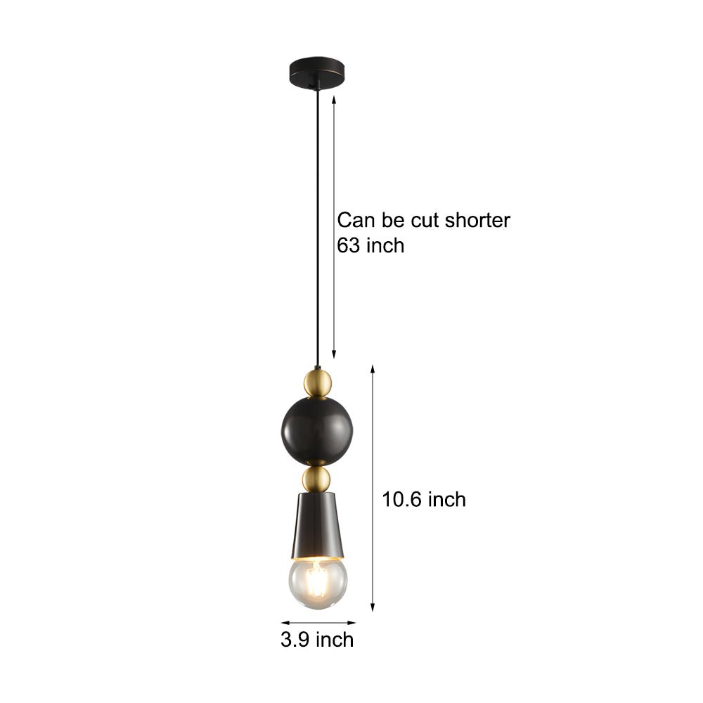 Spindle Pendant Light - Copper & Glass - Modern Minimalist