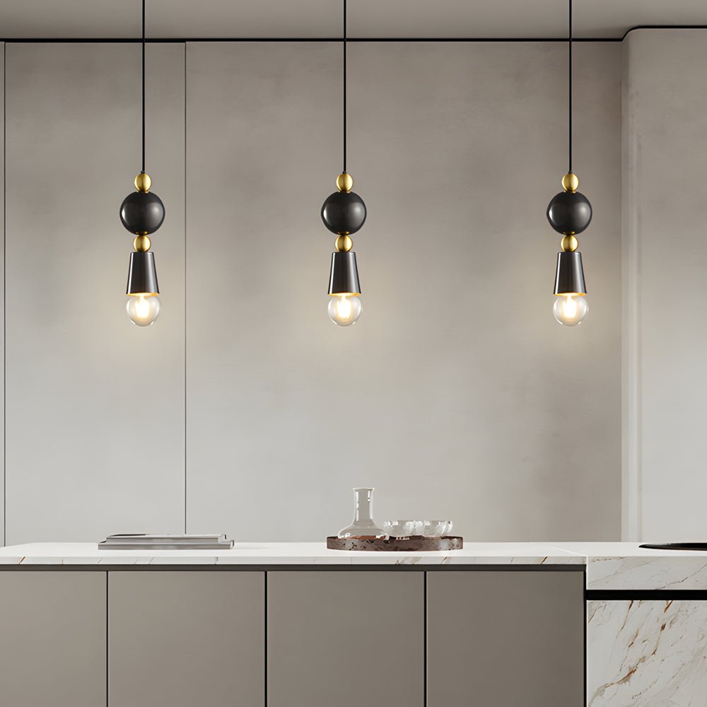 Spindle Pendant Light - Copper & Glass - Modern Minimalist