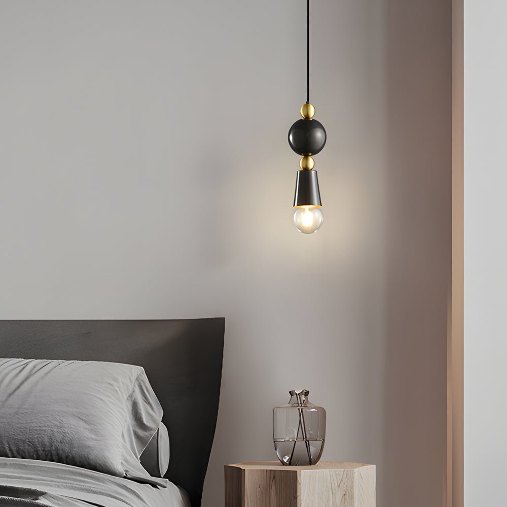 Spindle Pendant Light - Copper & Glass - Modern Minimalist