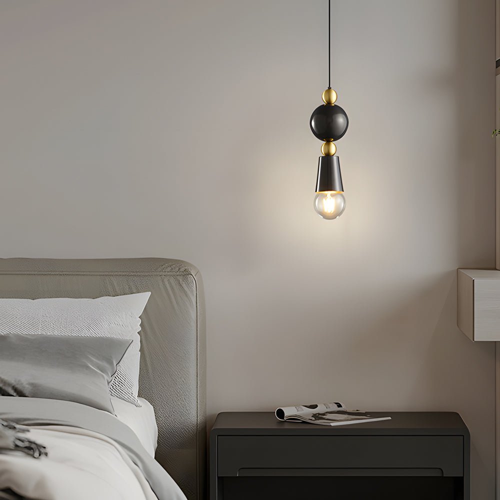 Spindle Pendant Light - Copper & Glass - Modern Minimalist