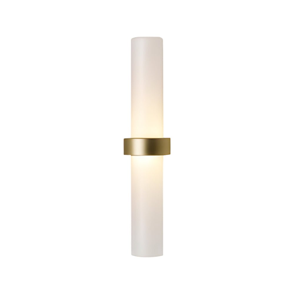Modern Frosted Glass Tube Wall Sconce in Gold Finish - 1 Light