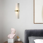 Modern Frosted Glass Tube Wall Sconce in Gold Finish - 1 Light