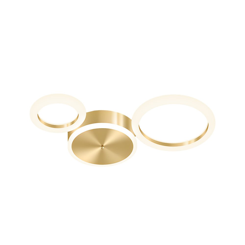Modern Gold LED Flush Mount Ringed Circle Ceiling Light