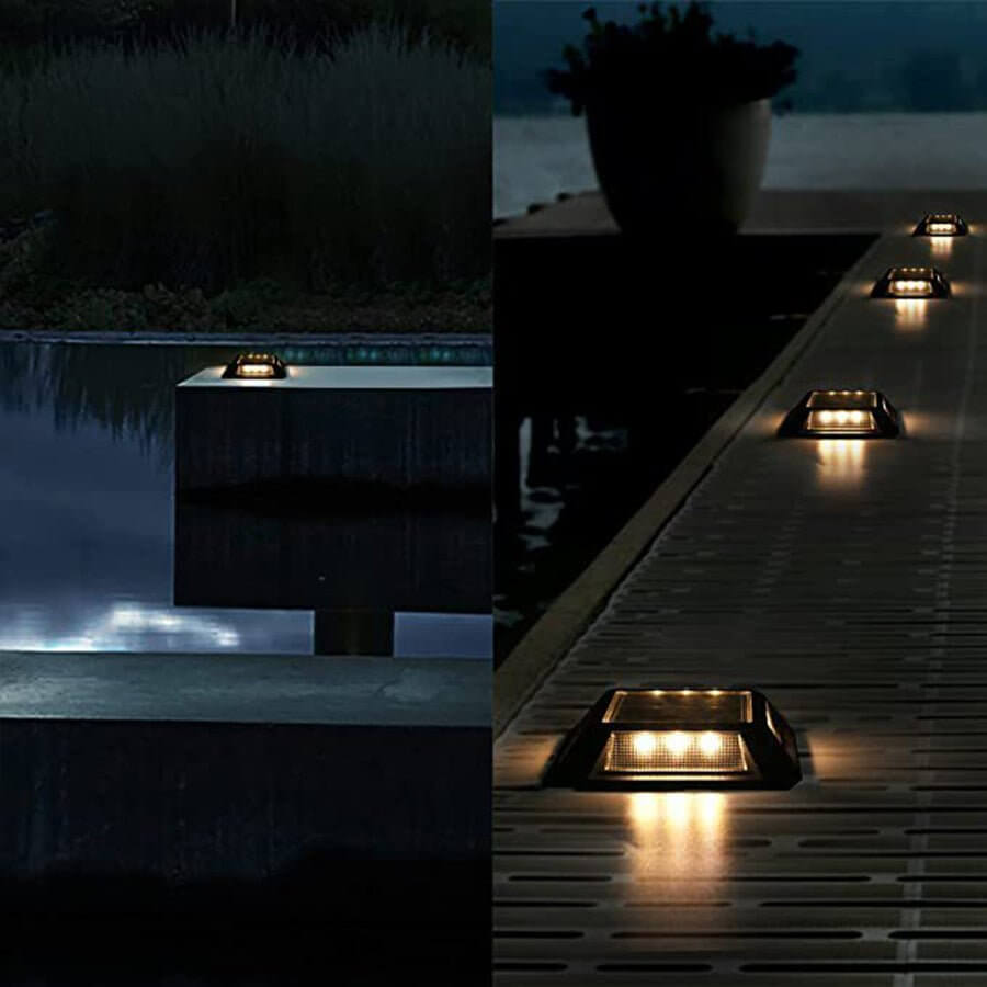Heavy-Duty Solar Deck Lights Waterproof LED Path Lighting