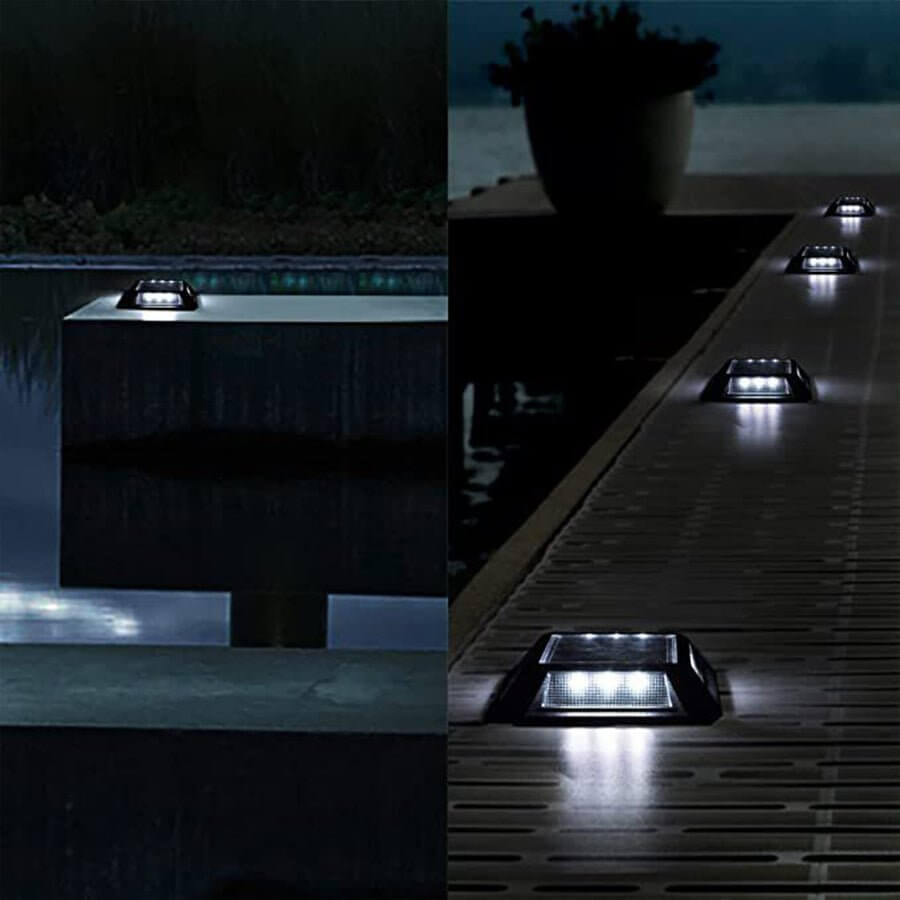 Heavy-Duty Solar Deck Lights Waterproof LED Path Lighting