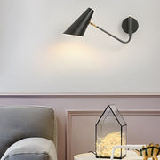 Modern Swing Arm Wall Sconce with Conical Shade - Adjustable 1-Light