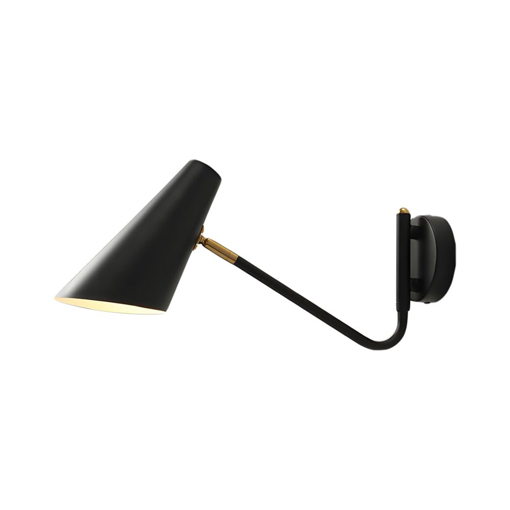 Modern Swing Arm Wall Sconce with Conical Shade - Adjustable 1-Light