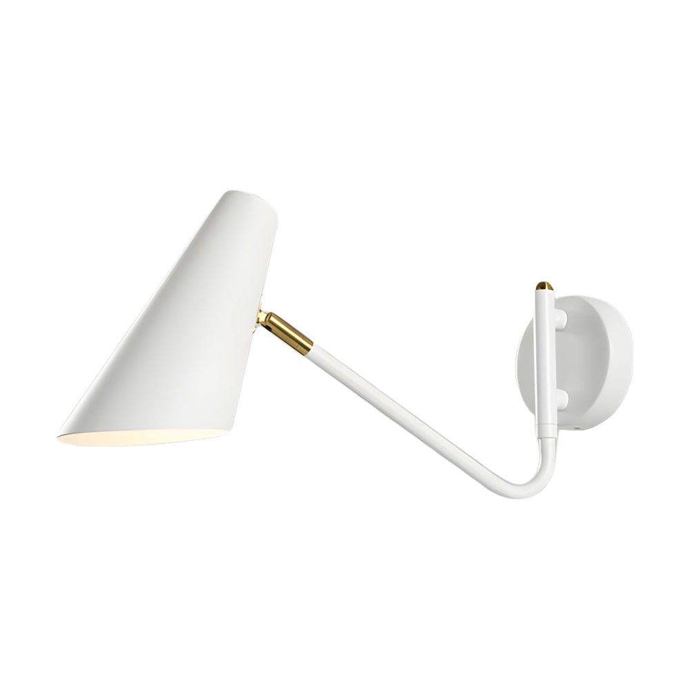 Modern Swing Arm Wall Sconce with Conical Shade - Adjustable 1-Light