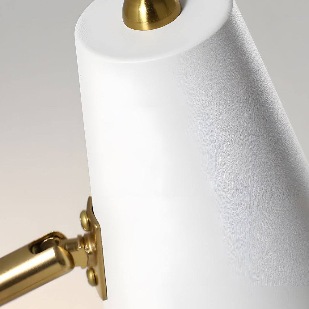 Modern Swing Arm Wall Sconce with Conical Shade - Adjustable 1-Light