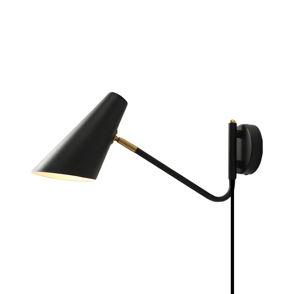 Modern Swing Arm Wall Sconce with Conical Shade - Adjustable 1-Light