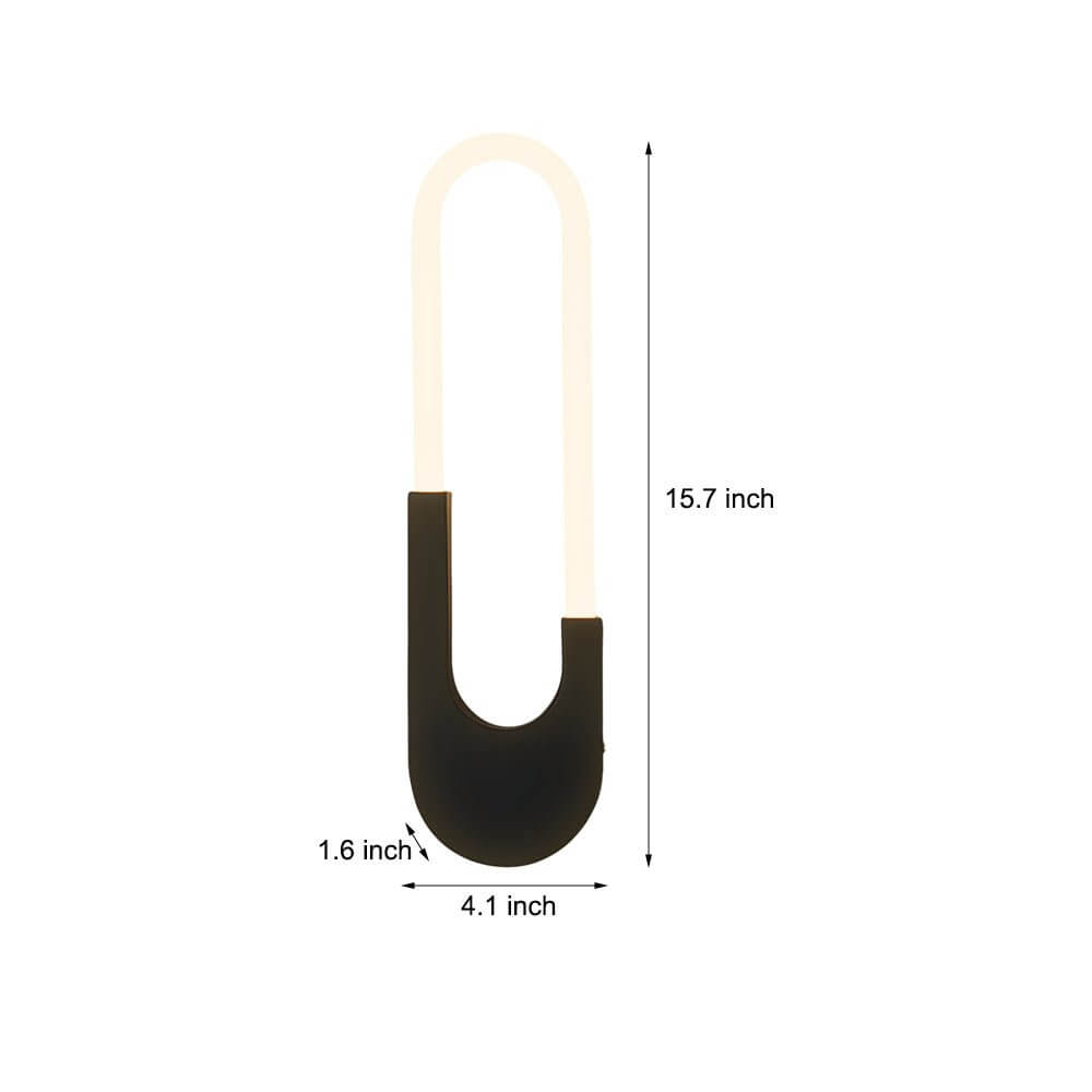 Modern Oval LED Wall Sconce - 16" H Iron & Acrylic