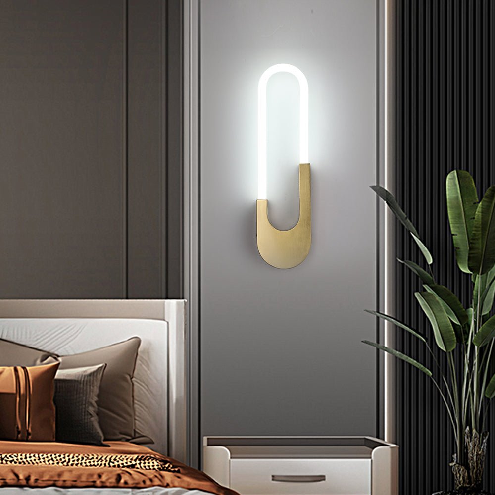 Modern Oval LED Wall Sconce - 16" H Iron & Acrylic