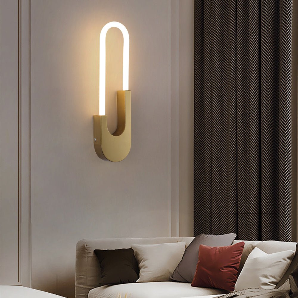 Modern Oval LED Wall Sconce - 16" H Iron & Acrylic