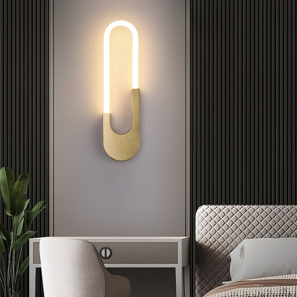 Modern Oval LED Wall Sconce - 16" H Iron & Acrylic