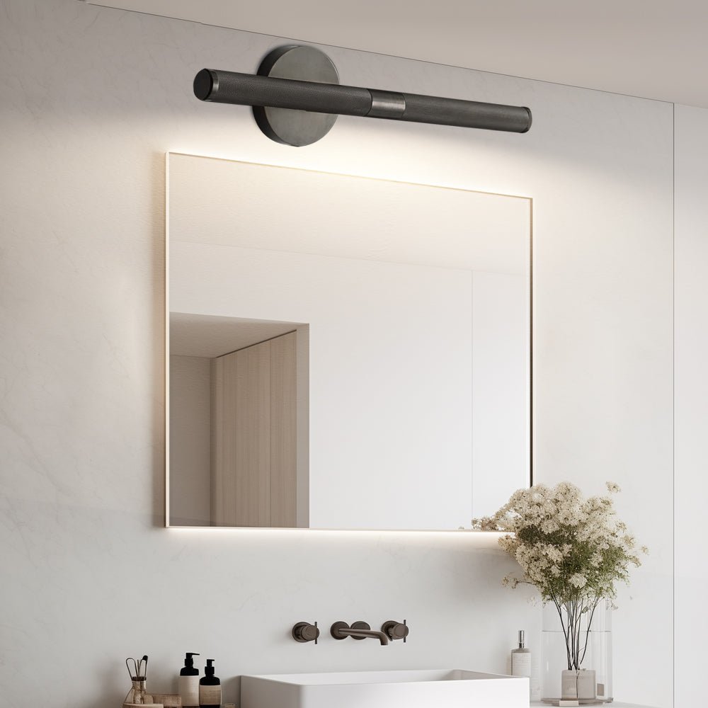 Modern Knurled Texture LED Vanity Light with Swiveling Head