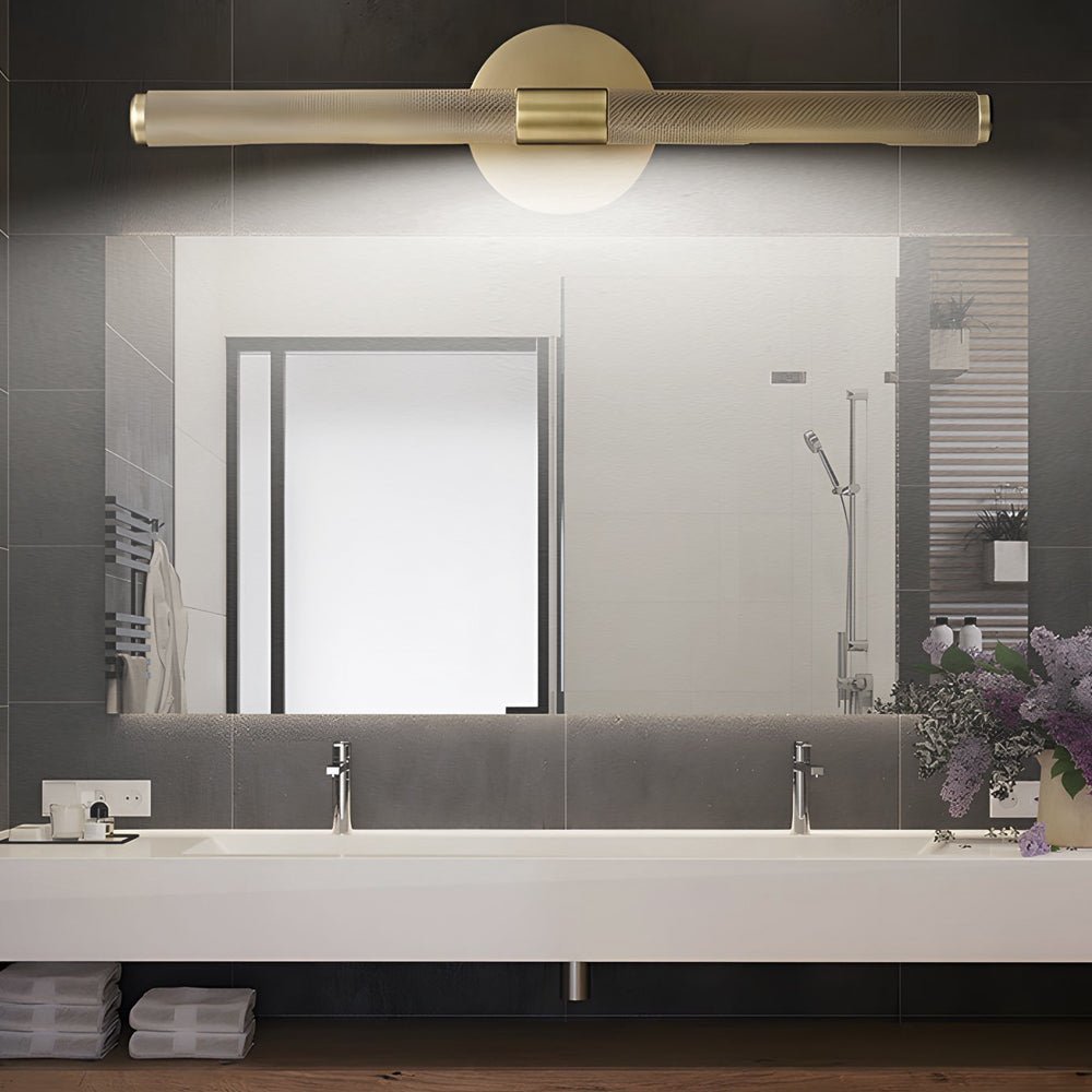 Modern Knurled Texture LED Vanity Light with Swiveling Head