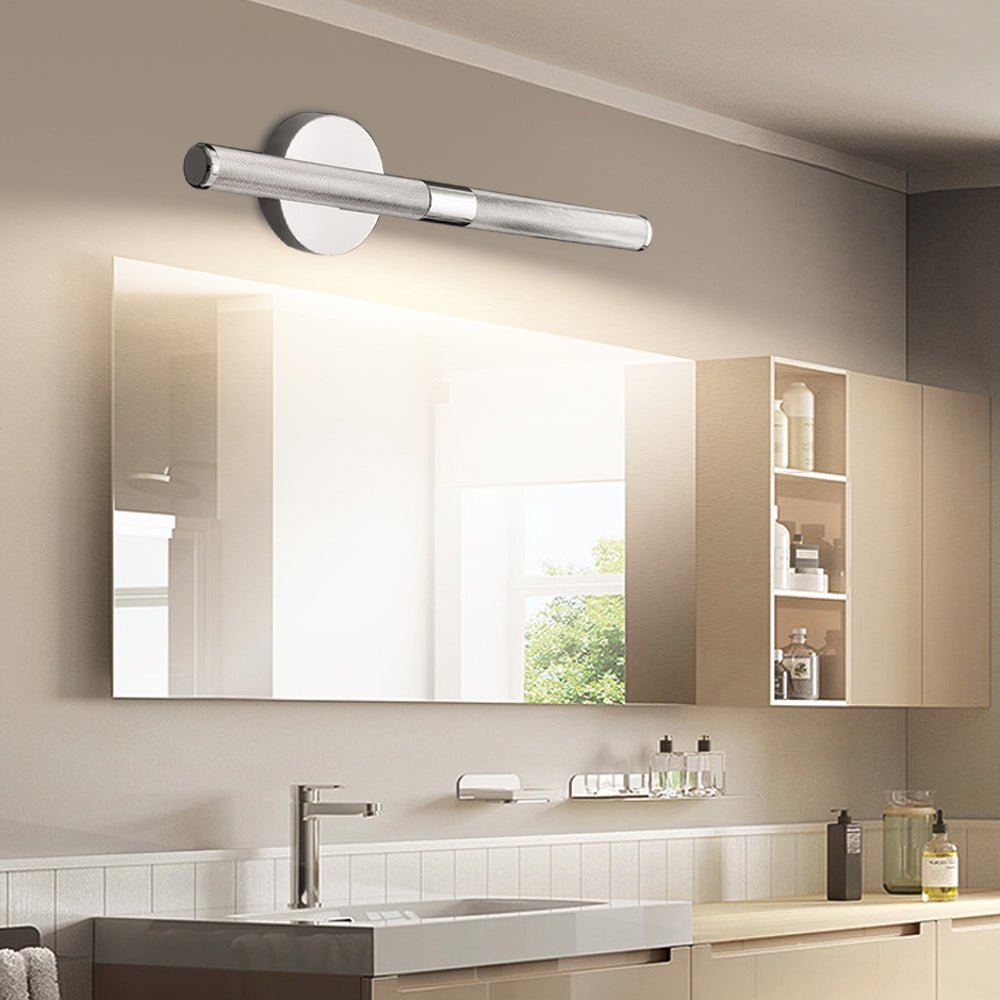 Modern Knurled Texture LED Vanity Light with Swiveling Head