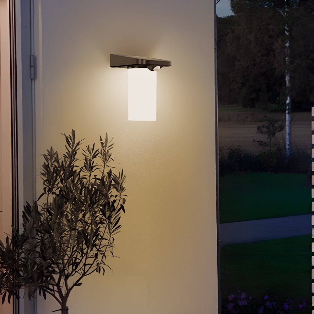 Modern Solar Wall Light with Motion Sensor – Black & White Finish