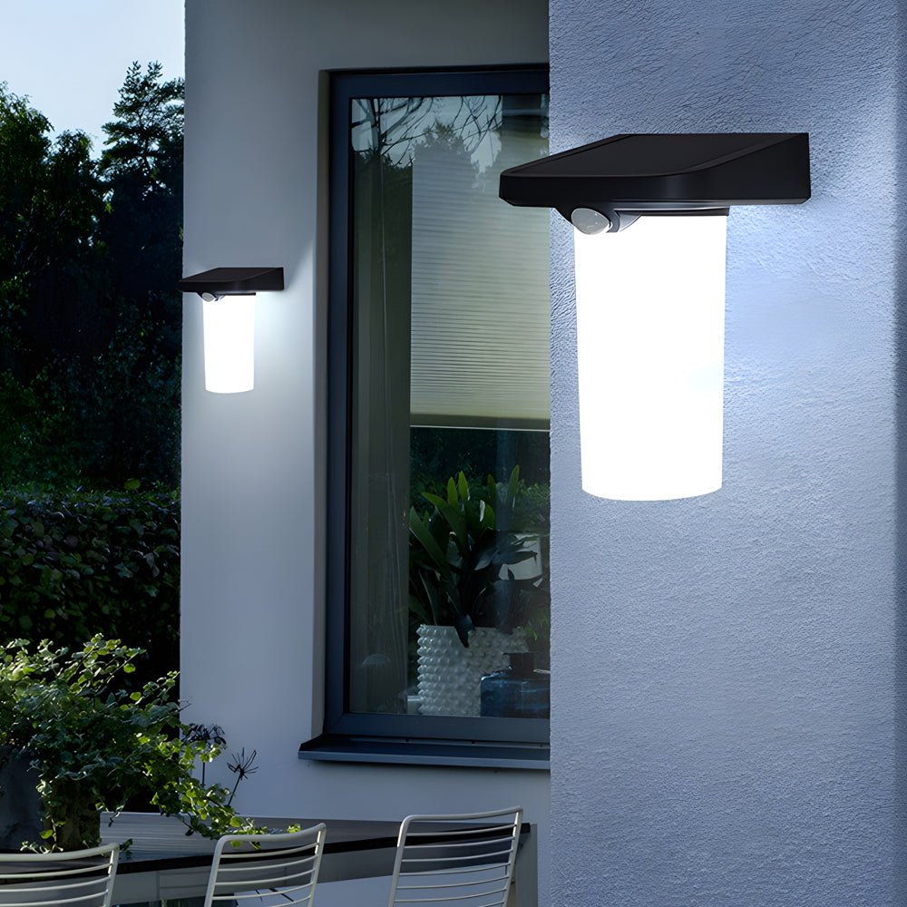 Modern Solar Wall Light with Motion Sensor – Black & White Finish