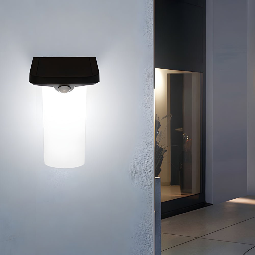 Modern Solar Wall Light with Motion Sensor – Black & White Finish