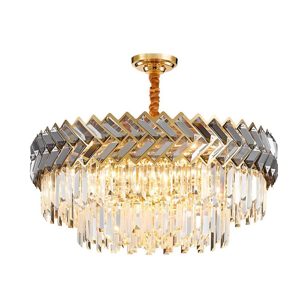 Dimmable Crystal Chandelier – Modern Geometric Design with LED