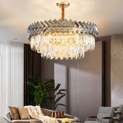 Dimmable Crystal Chandelier – Modern Geometric Design with LED