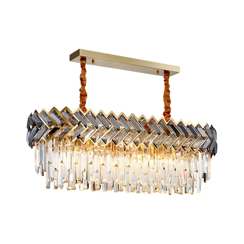 Dimmable Crystal Chandelier – Modern Geometric Design with LED