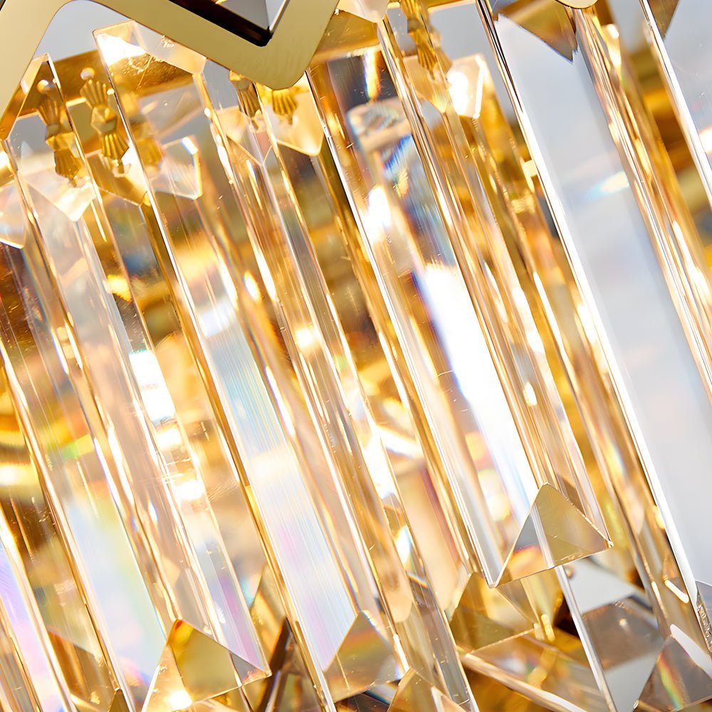 Dimmable Crystal Chandelier – Modern Geometric Design with LED