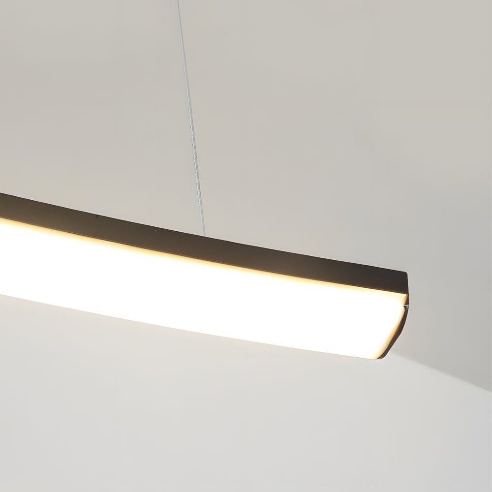 Modern LED Linear Arc Pendant Light – Matte Black Kitchen Island
