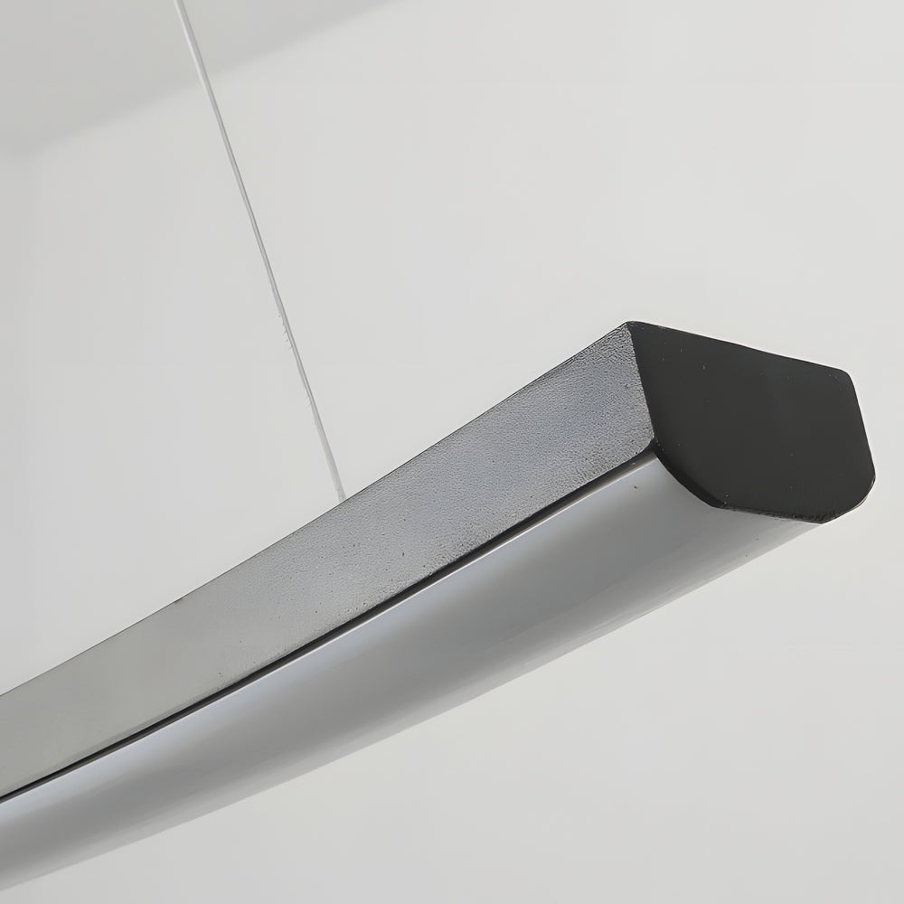 Modern LED Linear Arc Pendant Light – Matte Black Kitchen Island
