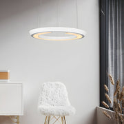 Modern LED Ring Pendant Light with Acrylic Shade - Adjustable