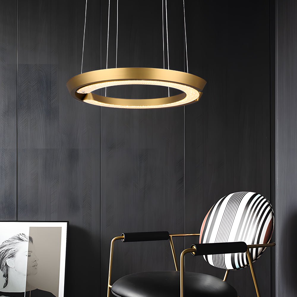 Modern LED Ring Pendant Light with Acrylic Shade - Adjustable