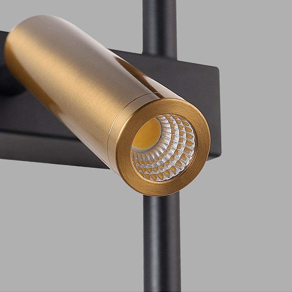 Modern LED Wall Light with Adjustable Spotlight in Black