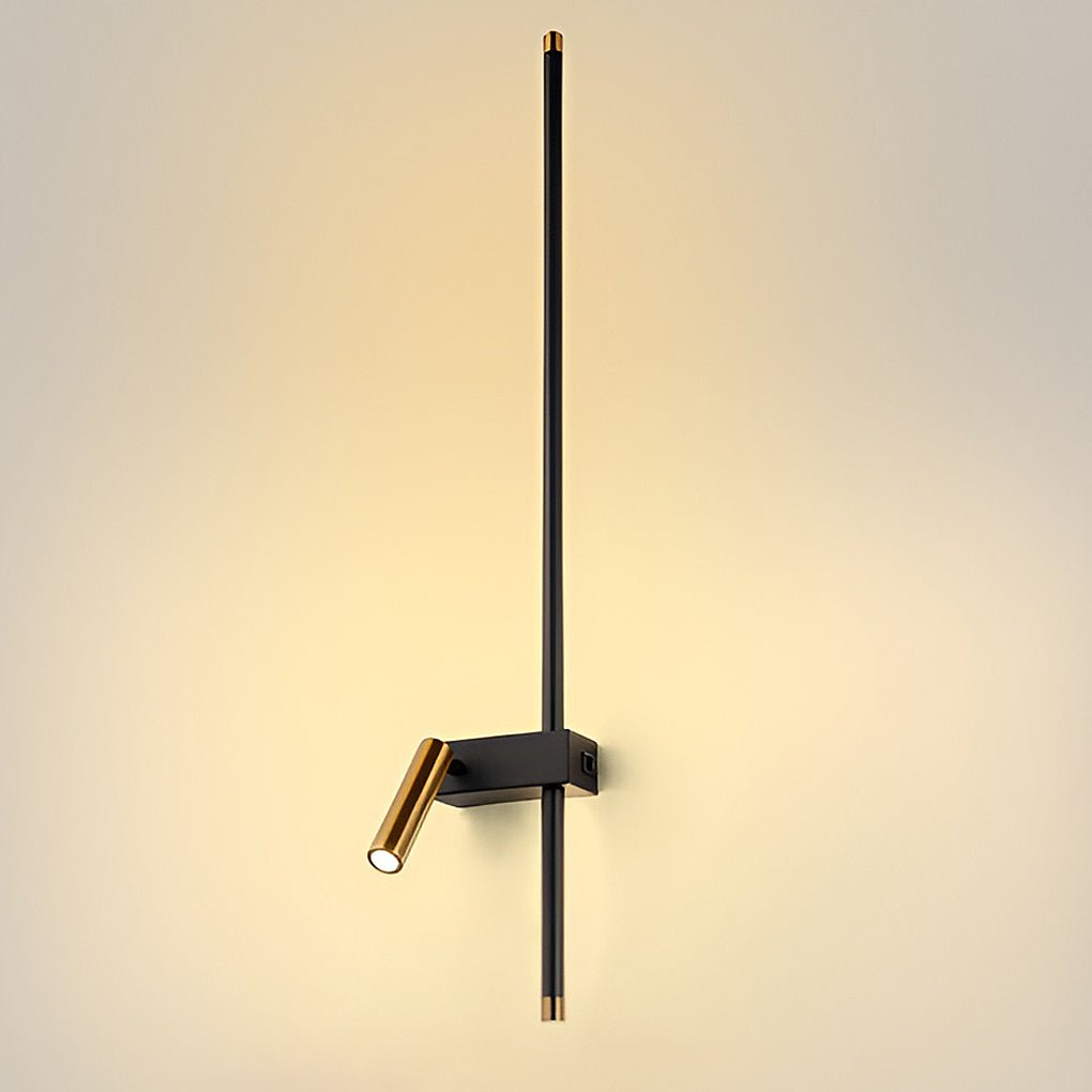 Modern LED Wall Light with Adjustable Spotlight in Black