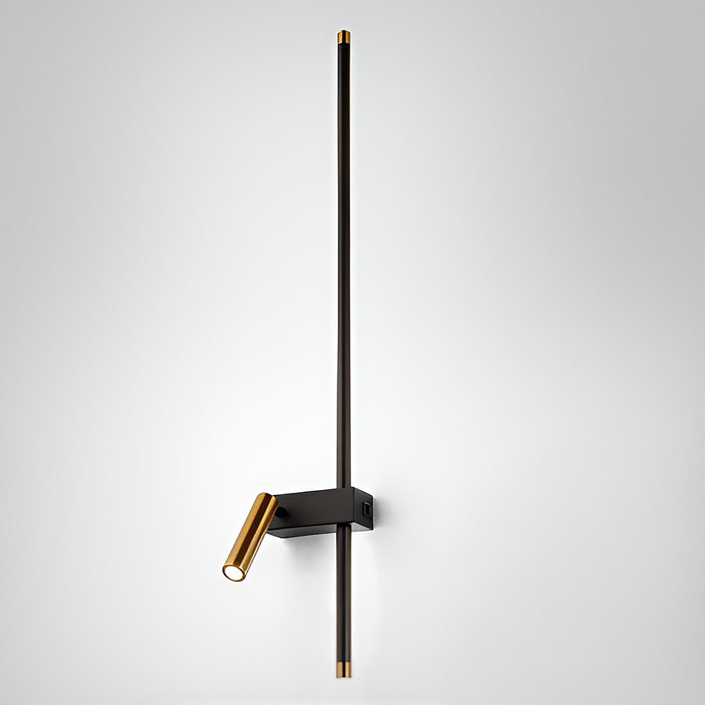Modern LED Wall Light with Adjustable Spotlight in Black