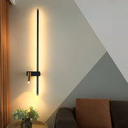 Modern LED Wall Light with Adjustable Spotlight in Black